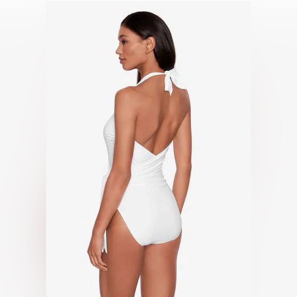 Ralph Lauren White Halter One-Piece Swimsuit - Picture 2 of 4